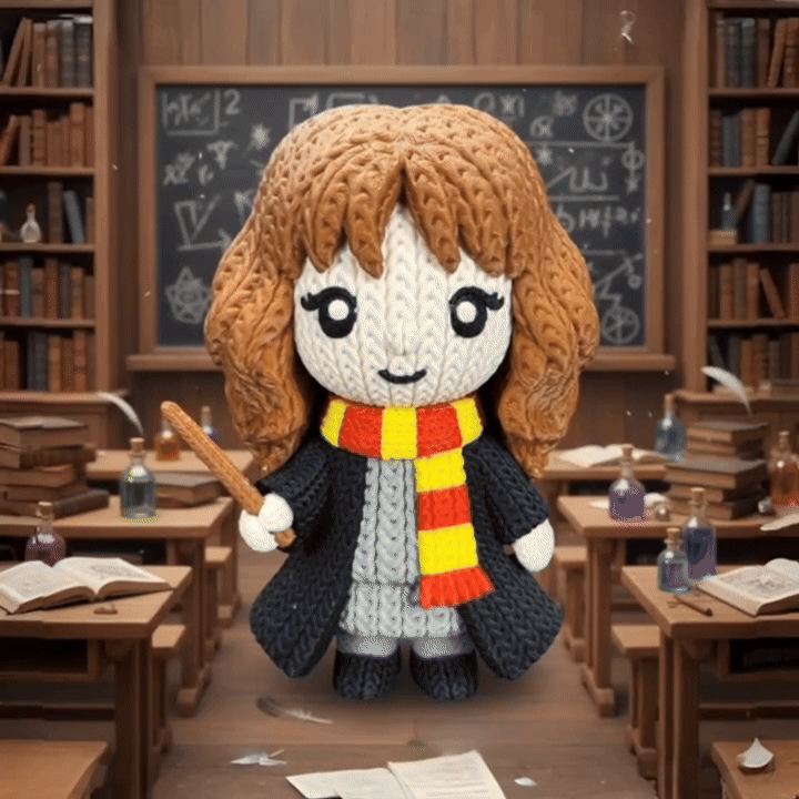 Knitted Clever Witch – Cozy Fantasy Fanart Figur Whale 3D Studio
