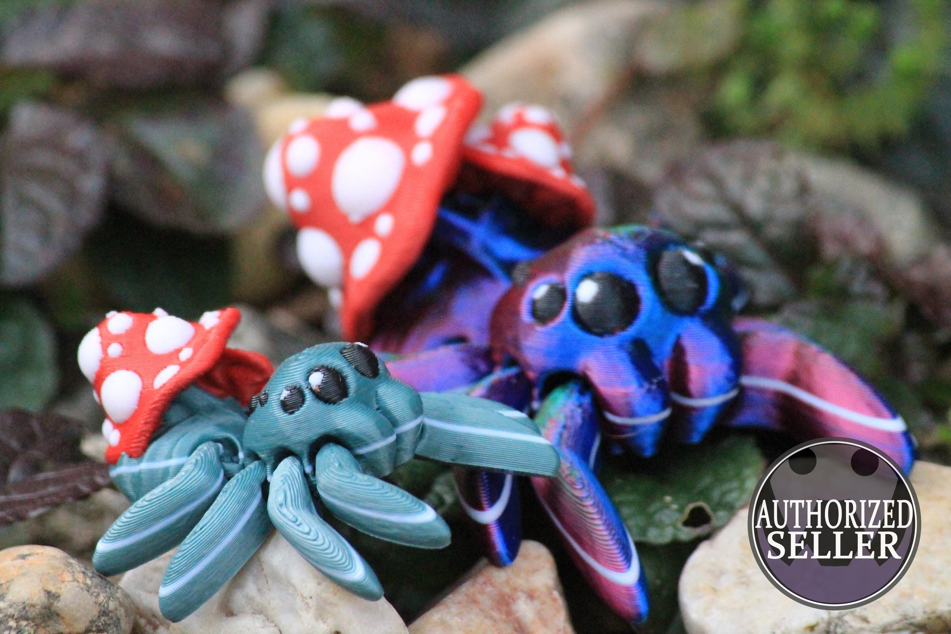 Magical Mushroom Spider Cinderwing3D – Handgefertigte Herbstdekoration mit Pilz und Spinne