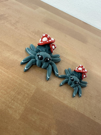 Magical Mushroom Spider Cinderwing3D – Handgefertigte Herbstdekoration mit Pilz und Spinne