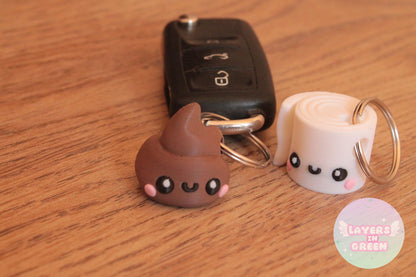 Kackhaufen & Klopapier – Das lustigste Schlüsselanhänger-Set Layers in Green