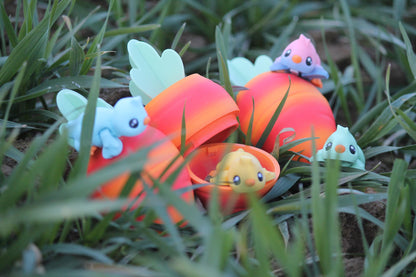 Flexi-Küken mit Karotten-Ei – Frühlingszauber für dein Zuhause Layers in Green