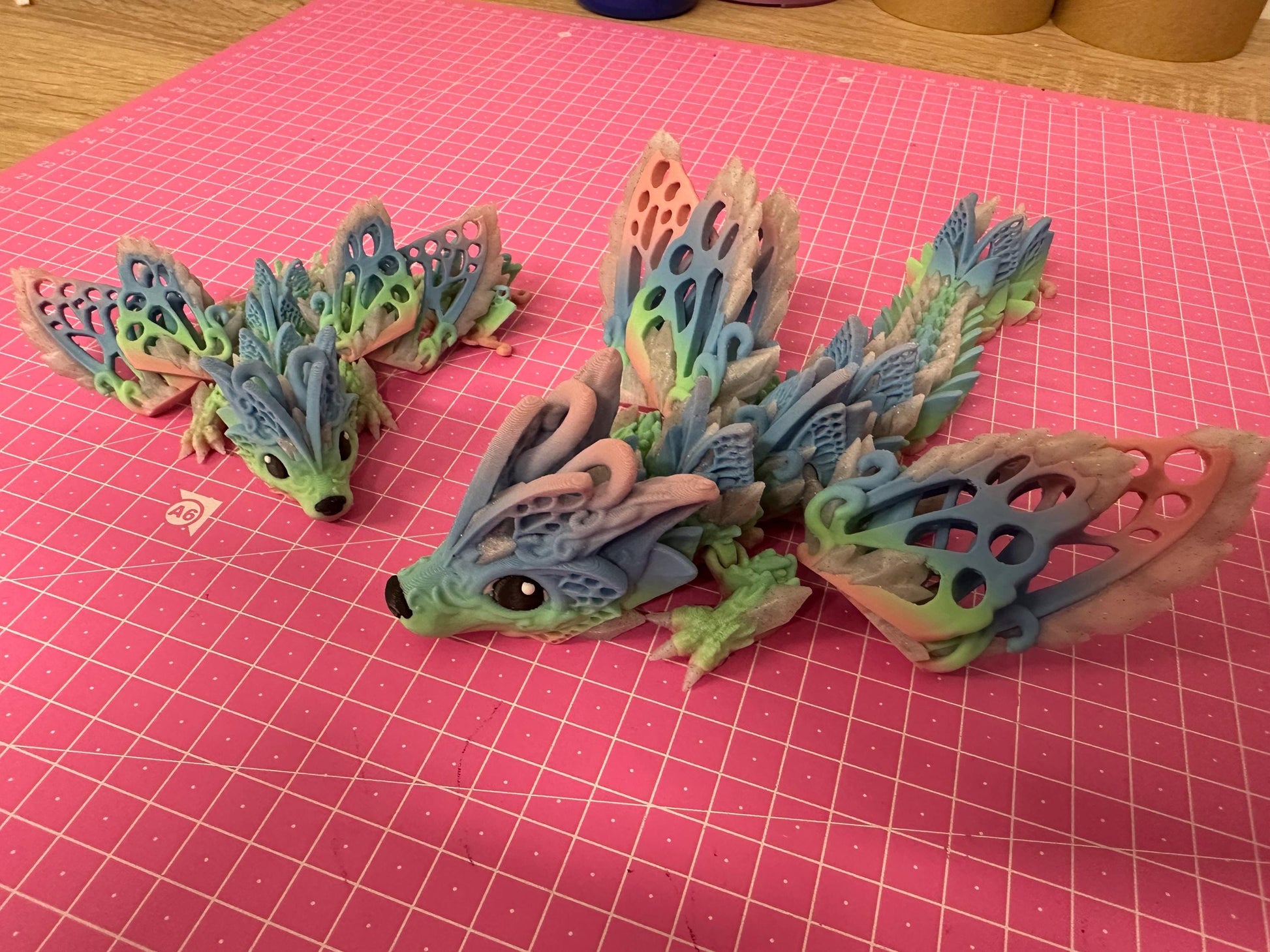 Baby Feenwolf-Drache – Mystische Eleganz in 3D Cinderwing3D