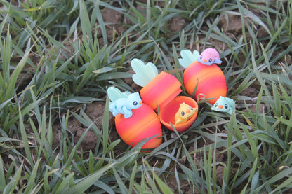 Flexi-Küken mit Karotten-Ei – Frühlingszauber für dein Zuhause Layers in Green