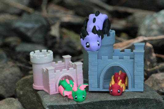 Kleiner Flexi-Drache mit optionalem Schloss Layers in Green