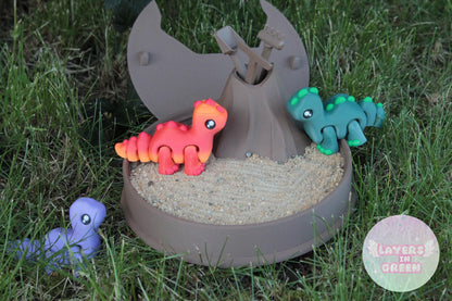 Bronto im Zen-Garten – Deko-Set für innere Ruhe & Dino-Liebe Layers in Green