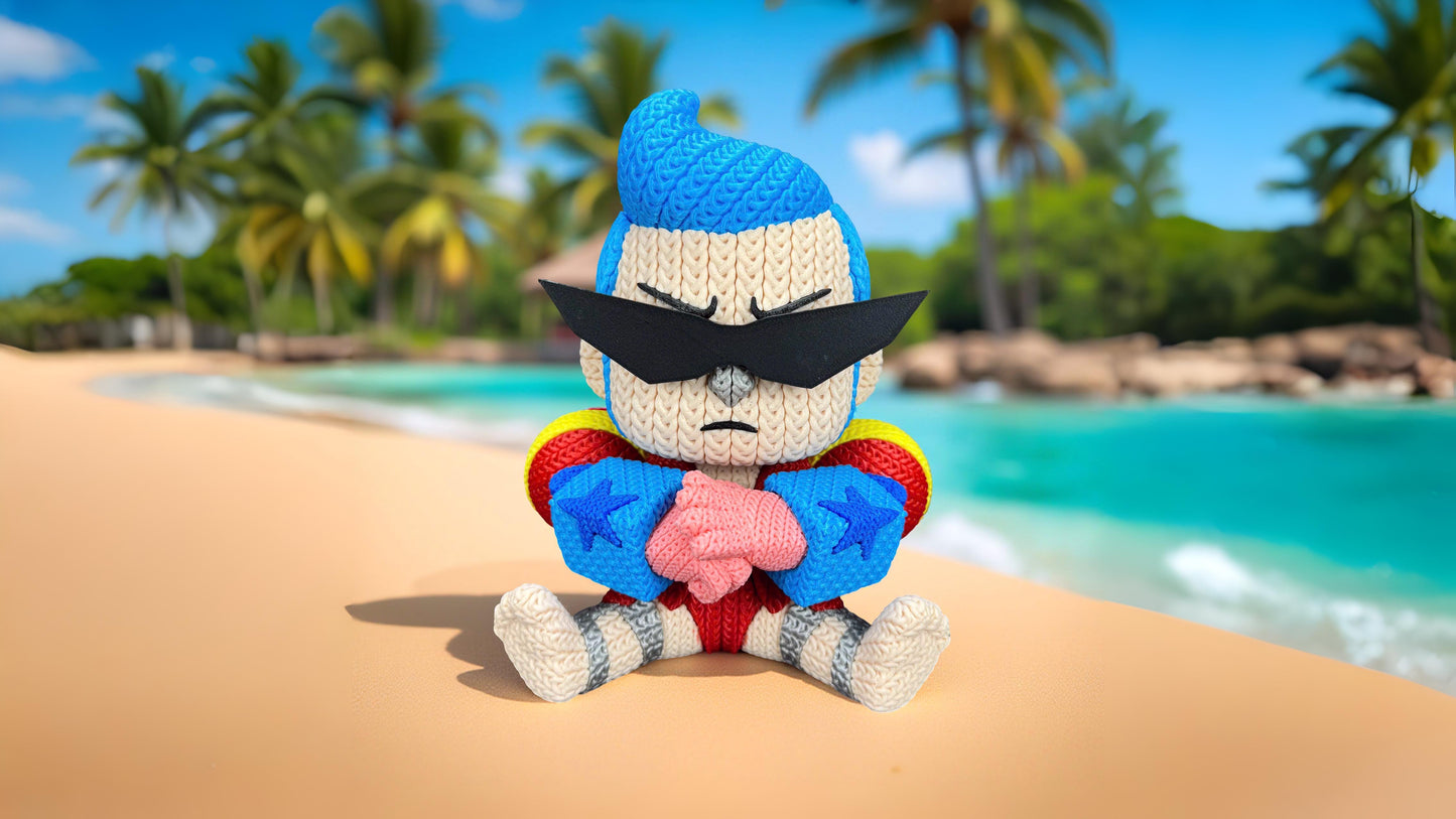 Knitted Cyborg Builder – Cozy Anime Fanart Figur Whale 3D Studio