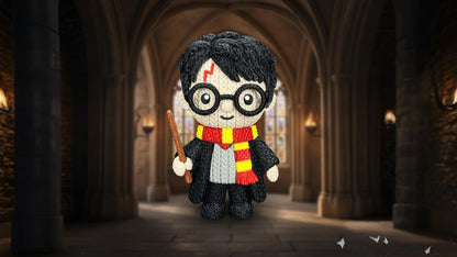 Knitted Young Wizard Hero – Cozy Fantasy Fanart Figur Whale 3D Studio