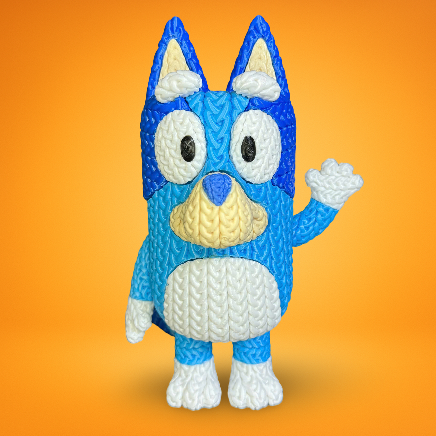 Knitted Happy Pup – Cozy Cartoon Fanart Figur