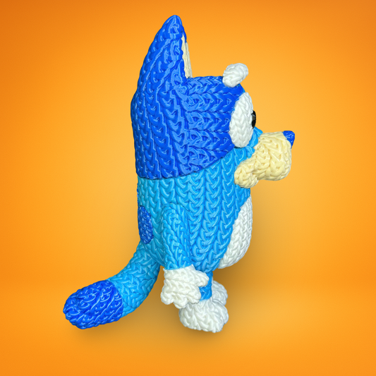 Knitted Happy Pup – Cozy Cartoon Fanart Figur