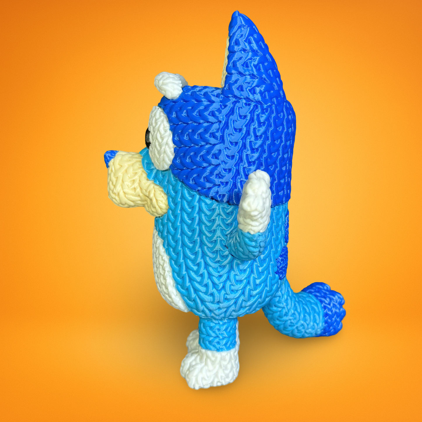 Knitted Happy Pup – Cozy Cartoon Fanart Figur