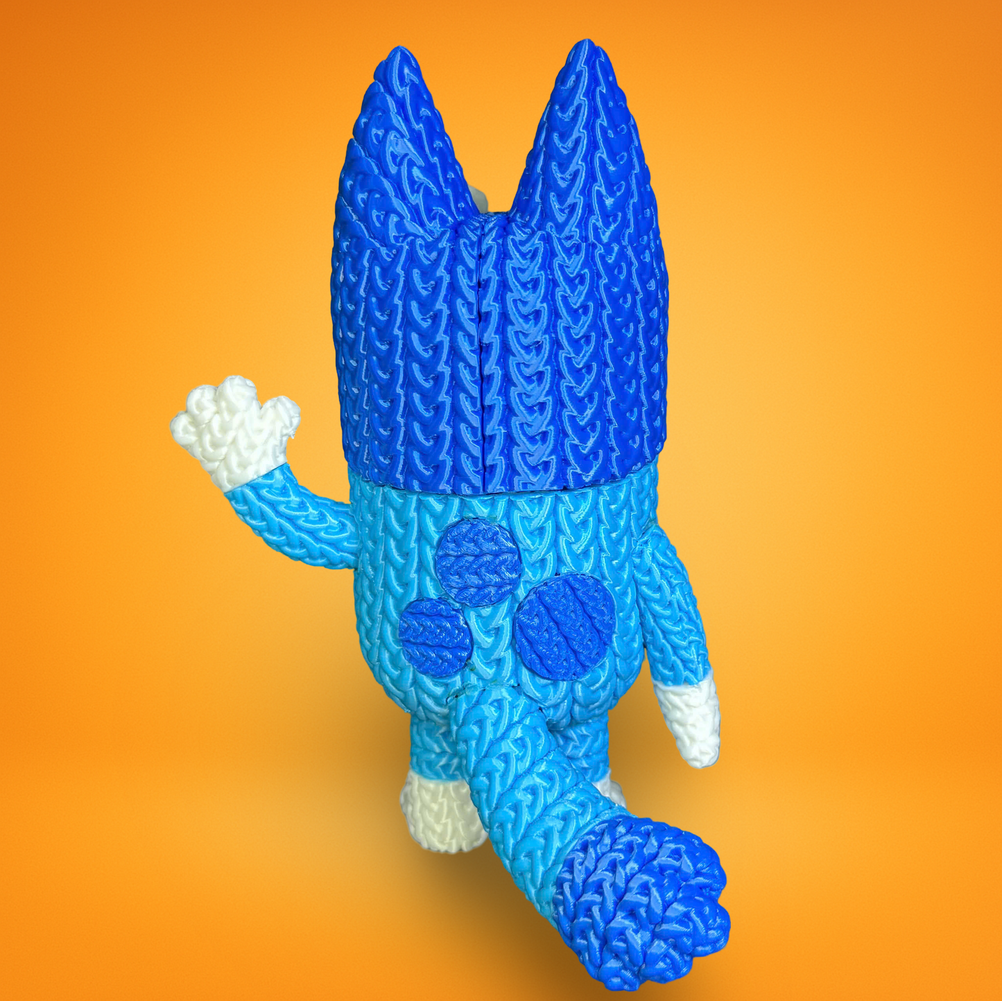 Knitted Happy Pup – Cozy Cartoon Fanart Figur