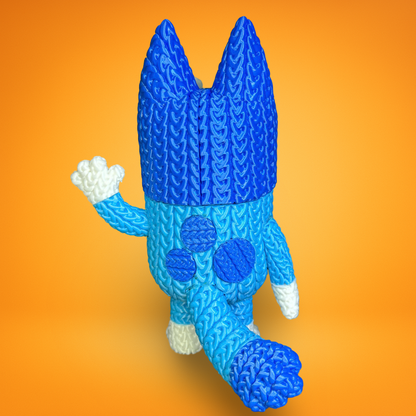 Knitted Happy Pup – Cozy Cartoon Fanart Figur