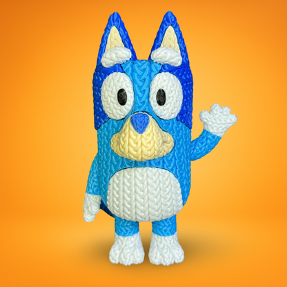 Knitted Happy Pup – Cozy Cartoon Fanart Figur
