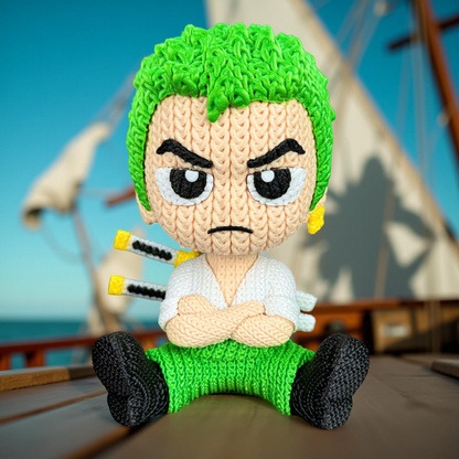 Knitted Sword Warrior – Cozy Anime Fanart Figur Whale 3D Studio