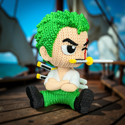 Knitted Sword Warrior – Cozy Anime Fanart Figur Whale 3D Studio