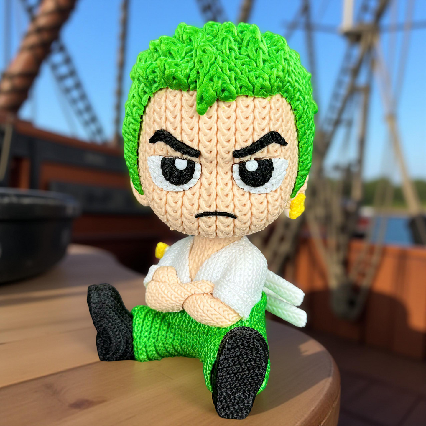 Knitted Sword Warrior – Cozy Anime Fanart Figur Whale 3D Studio