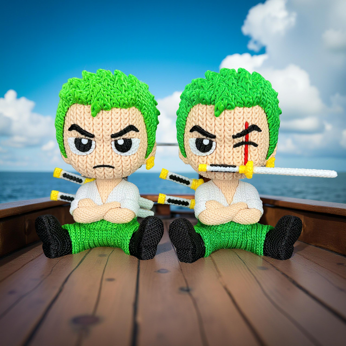 Knitted Sword Warrior – Cozy Anime Fanart Figur Whale 3D Studio