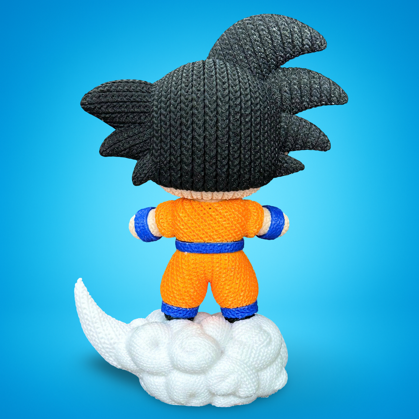 Knitted Saiyan Hero – Cozy Anime Fanart Figur Whale 3D Studio