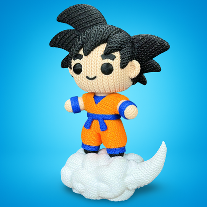 Knitted Saiyan Hero – Cozy Anime Fanart Figur Whale 3D Studio