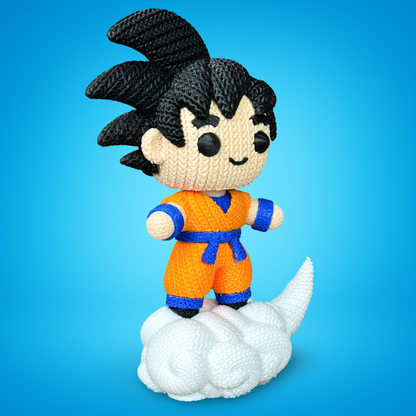 Knitted Saiyan Hero – Cozy Anime Fanart Figur Whale 3D Studio