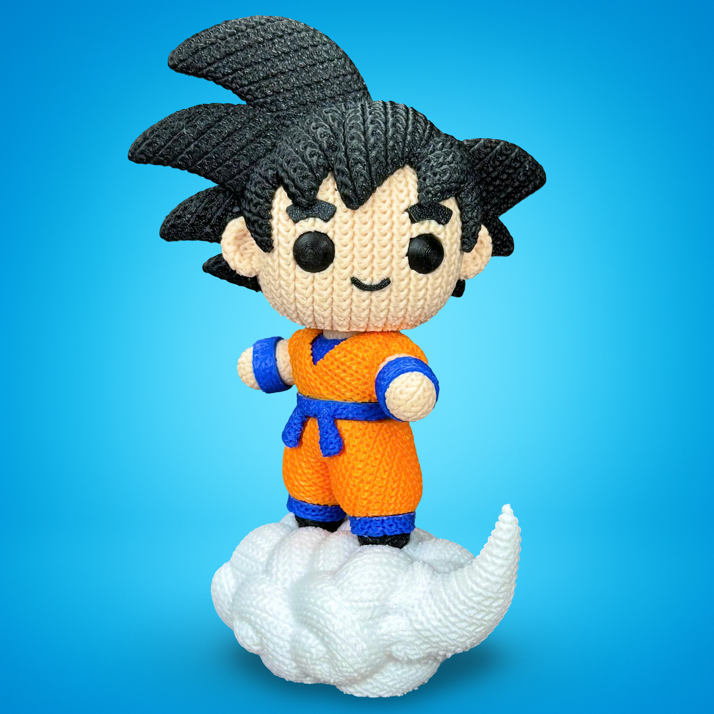 Knitted Saiyan Hero – Cozy Anime Fanart Figur Whale 3D Studio