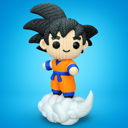 Knitted Saiyan Hero – Cozy Anime Fanart Figur Whale 3D Studio