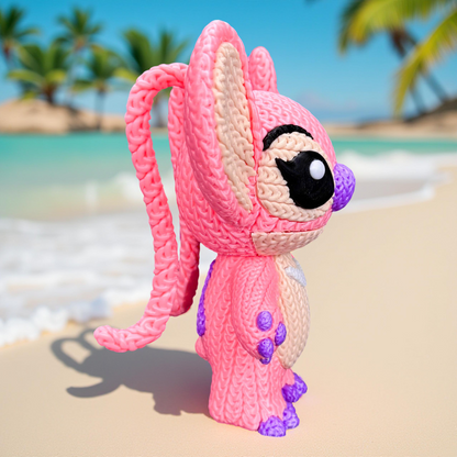 Knitted Pink Alien Companion – Cozy Sci-Fi Fanart Figur Whale 3D Studio