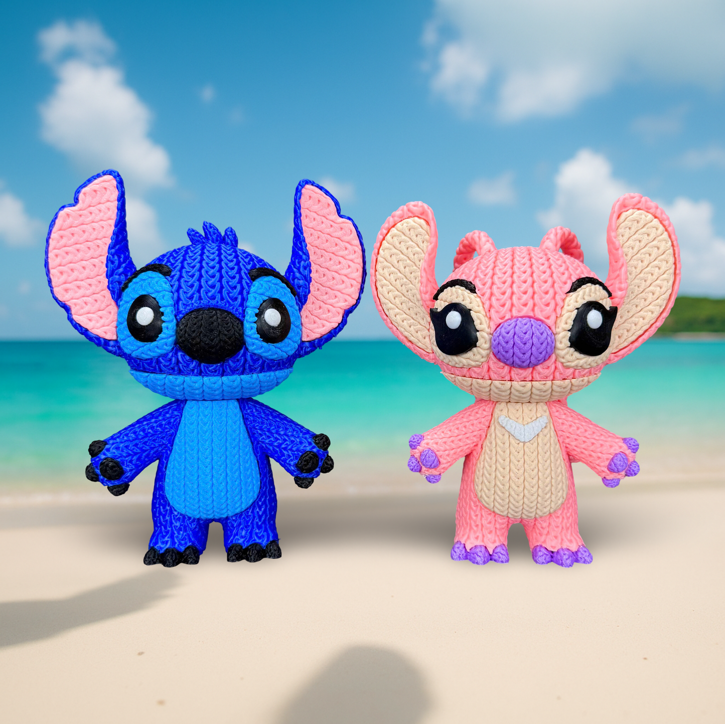 Knitted Pink Alien Companion – Cozy Sci-Fi Fanart Figur Whale 3D Studio