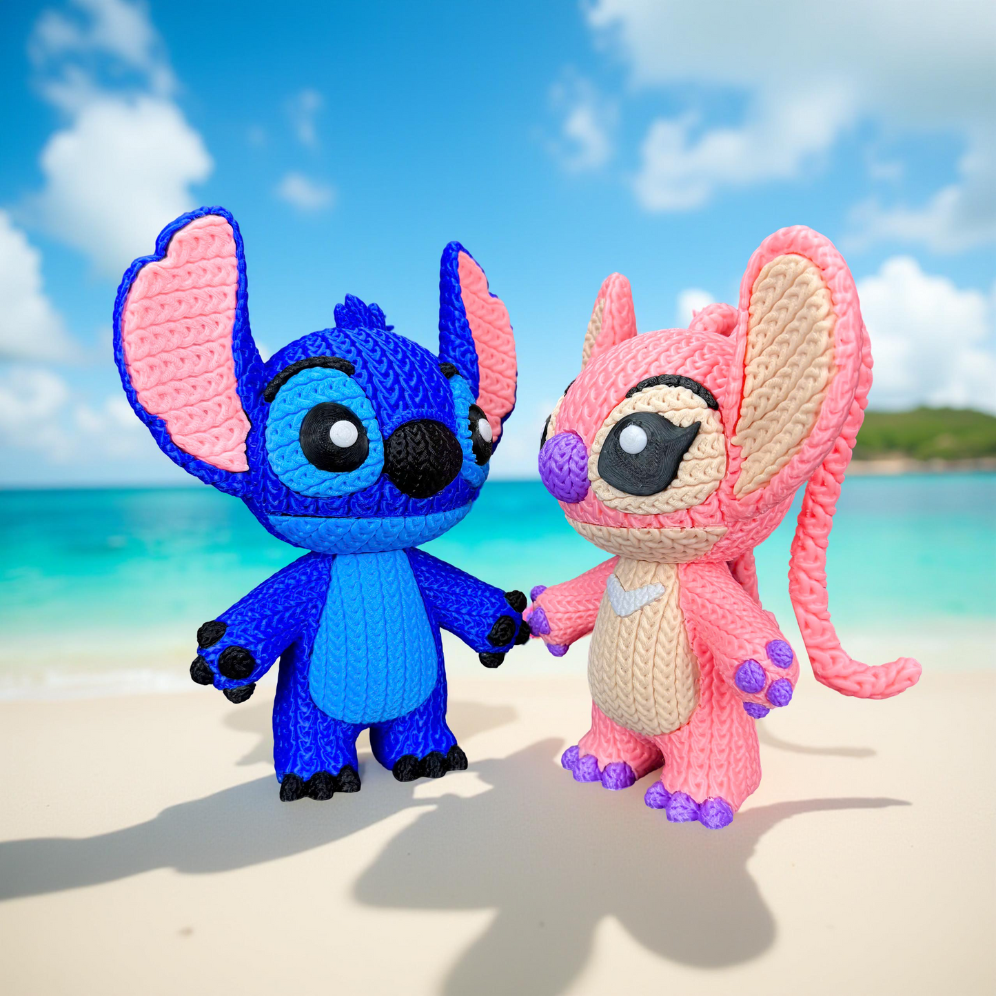 Knitted Pink Alien Companion – Cozy Sci-Fi Fanart Figur Whale 3D Studio