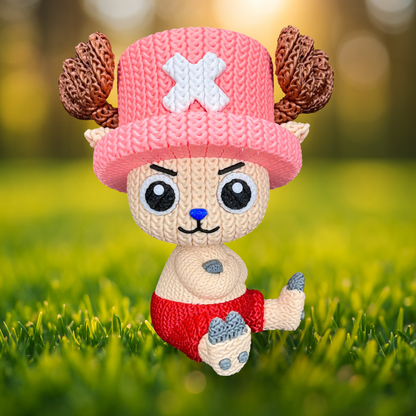 Knitted Forest Companion – Cozy Anime Fanart Figur Whale 3D Studio