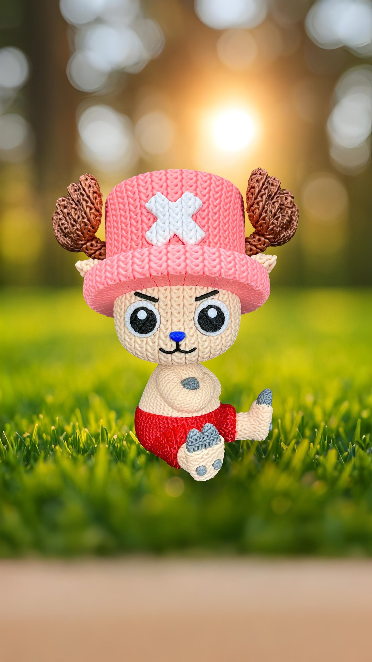 Knitted Forest Companion – Cozy Anime Fanart Figur Whale 3D Studio