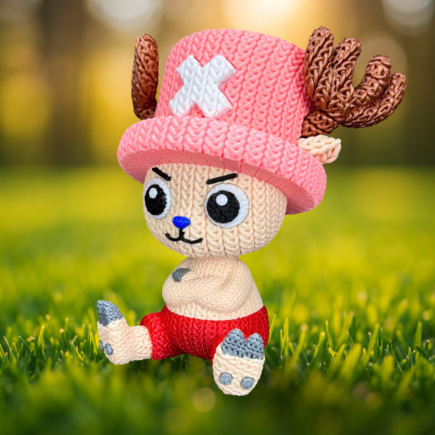 Knitted Forest Companion – Cozy Anime Fanart Figur Whale 3D Studio