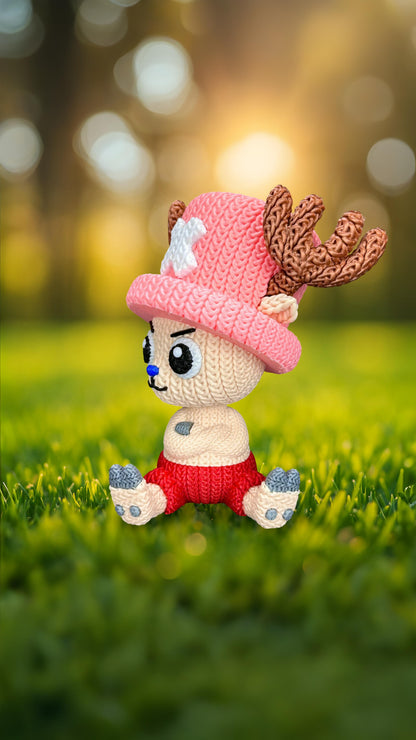 Knitted Forest Companion – Cozy Anime Fanart Figur Whale 3D Studio