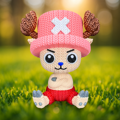 Knitted Forest Companion – Cozy Anime Fanart Figur Whale 3D Studio