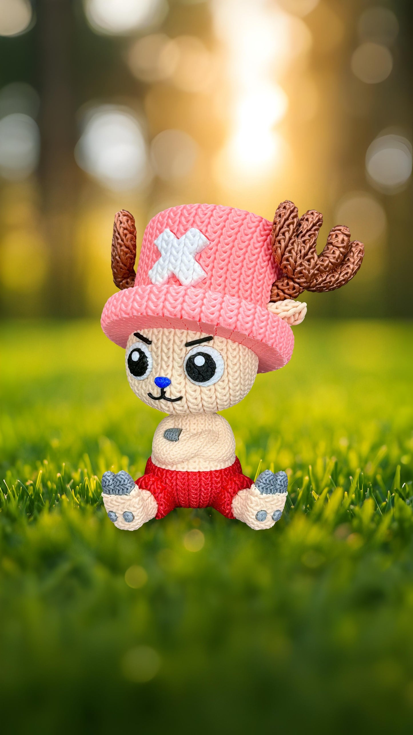 Knitted Forest Companion – Cozy Anime Fanart Figur Whale 3D Studio
