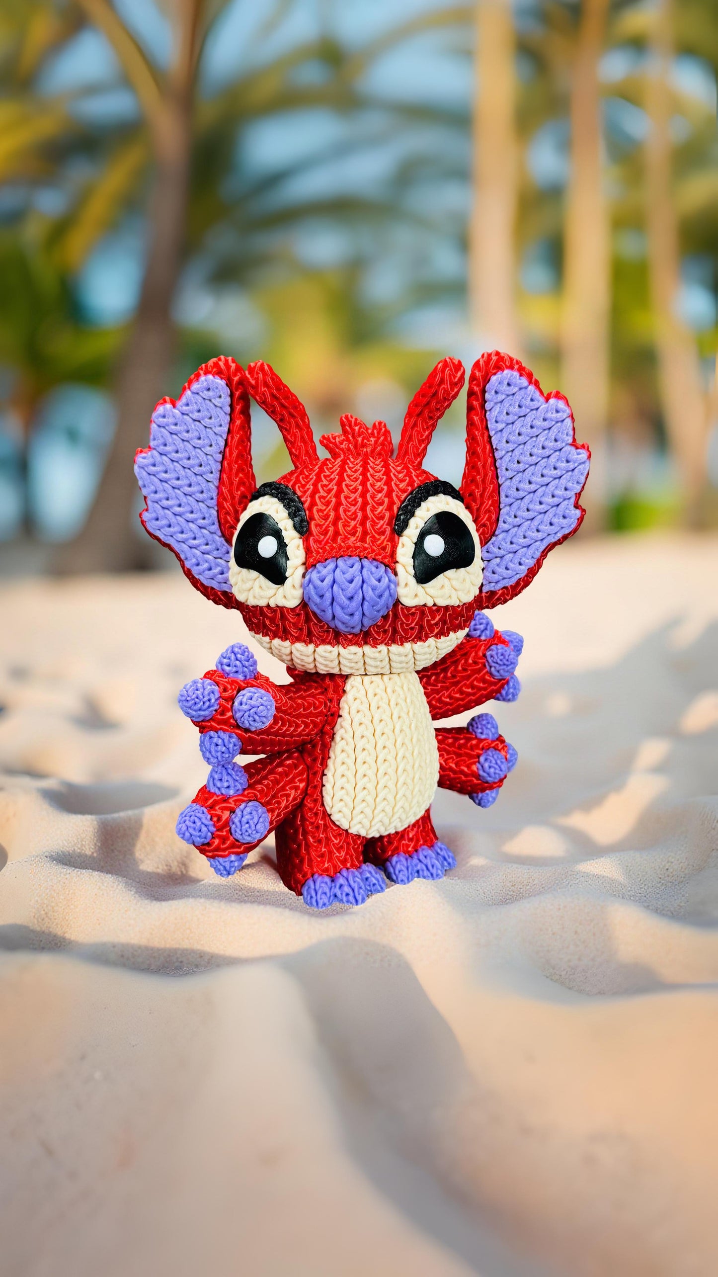 Knitted Red Alien Rival – Cozy Sci-Fi Fanart Figur Whale 3D Studio