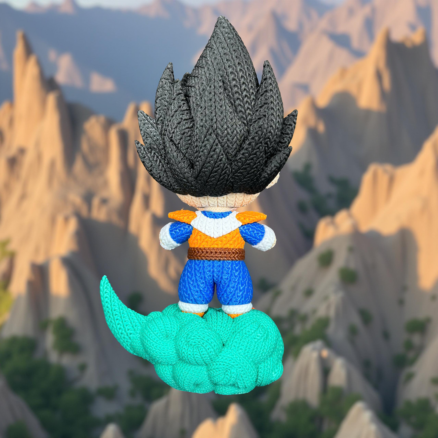 Knitted Saiyan Prince – Cozy Anime Fanart Figur Whale 3D Studio