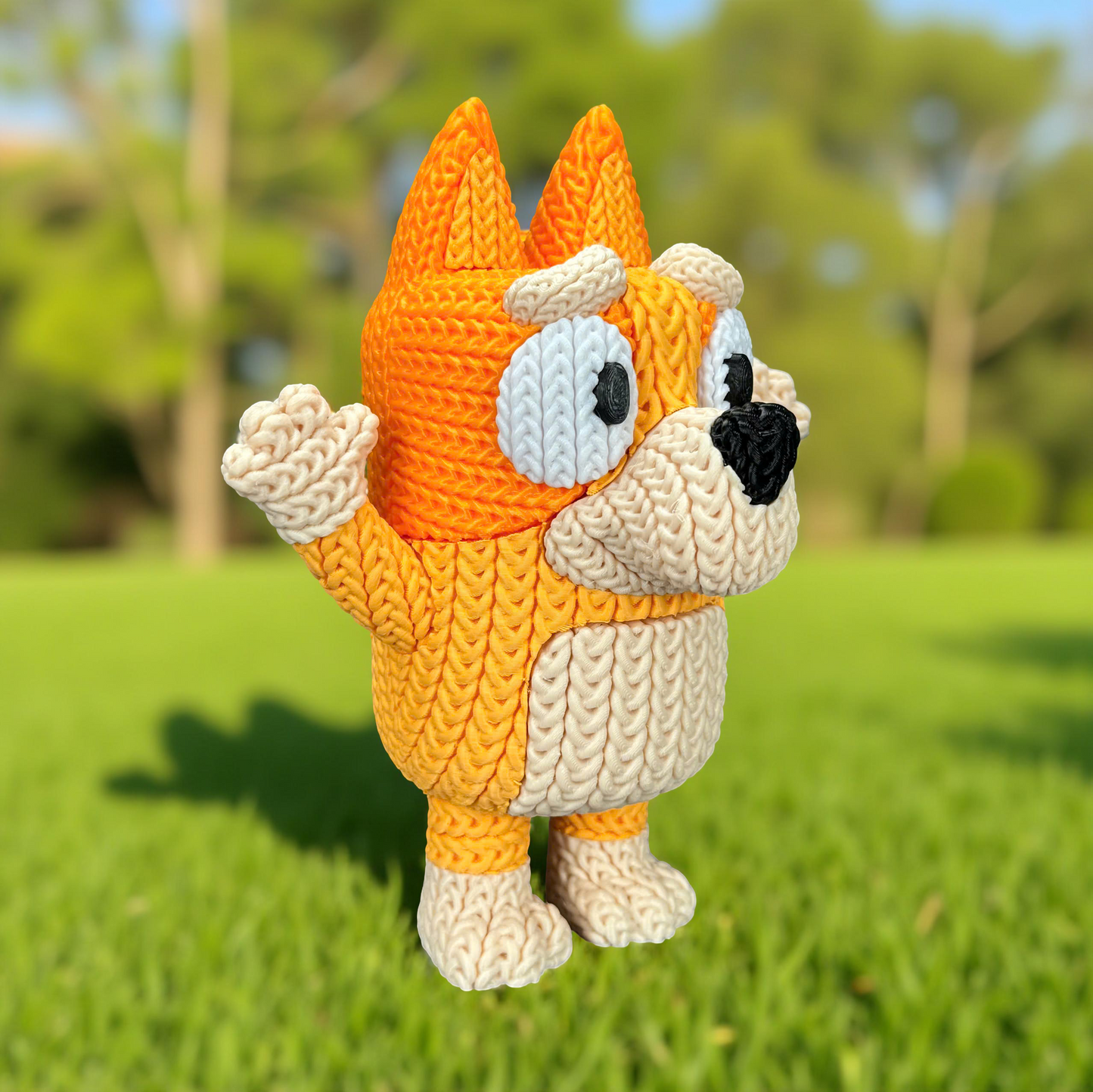 Knitted Playful Pup – Cozy Cartoon Fanart Figur Whale 3D Studio
