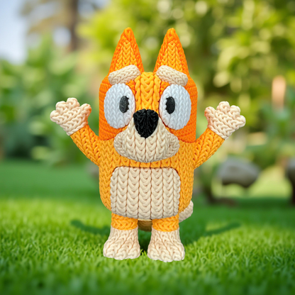 Knitted Playful Pup – Cozy Cartoon Fanart Figur Whale 3D Studio