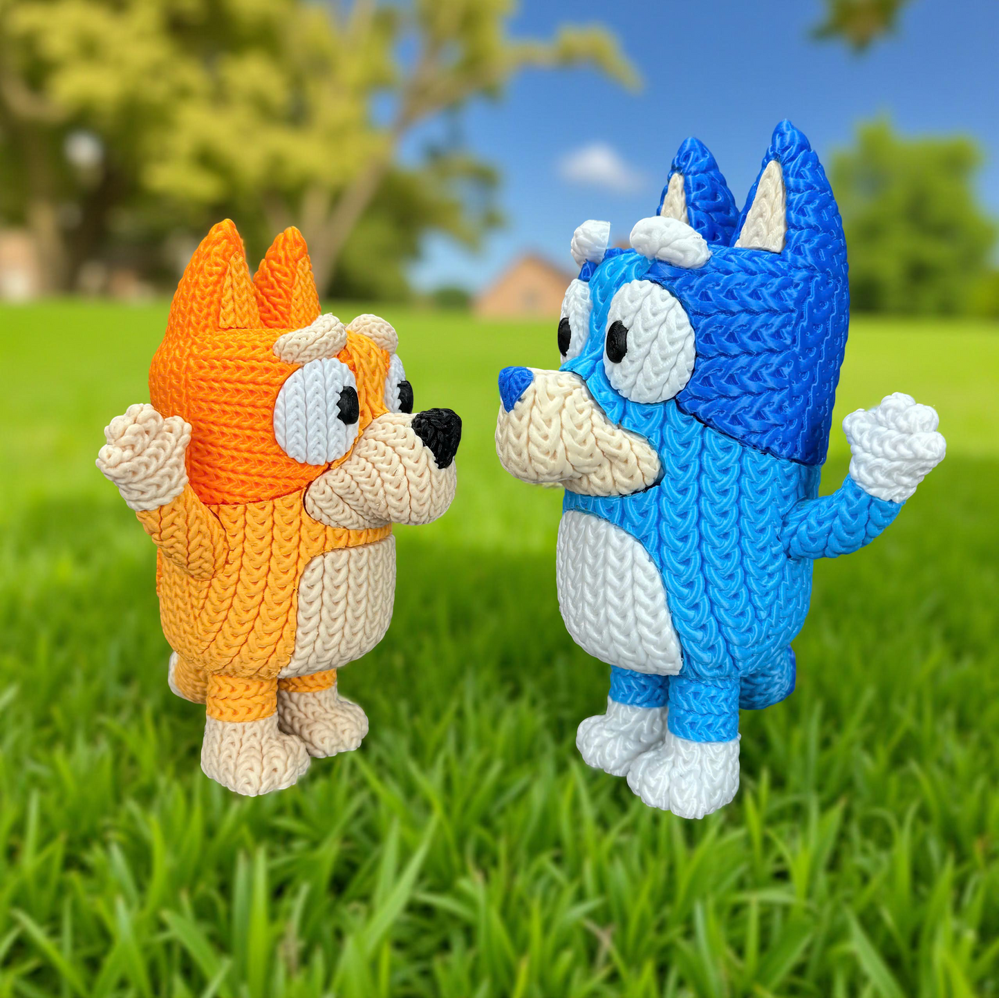Knitted Playful Pup – Cozy Cartoon Fanart Figur Whale 3D Studio
