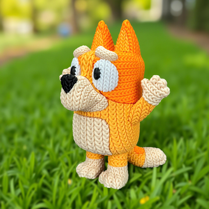 Knitted Playful Pup – Cozy Cartoon Fanart Figur Whale 3D Studio