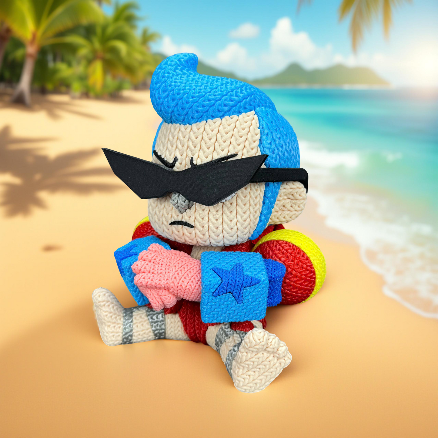 Knitted Cyborg Builder – Cozy Anime Fanart Figur Whale 3D Studio