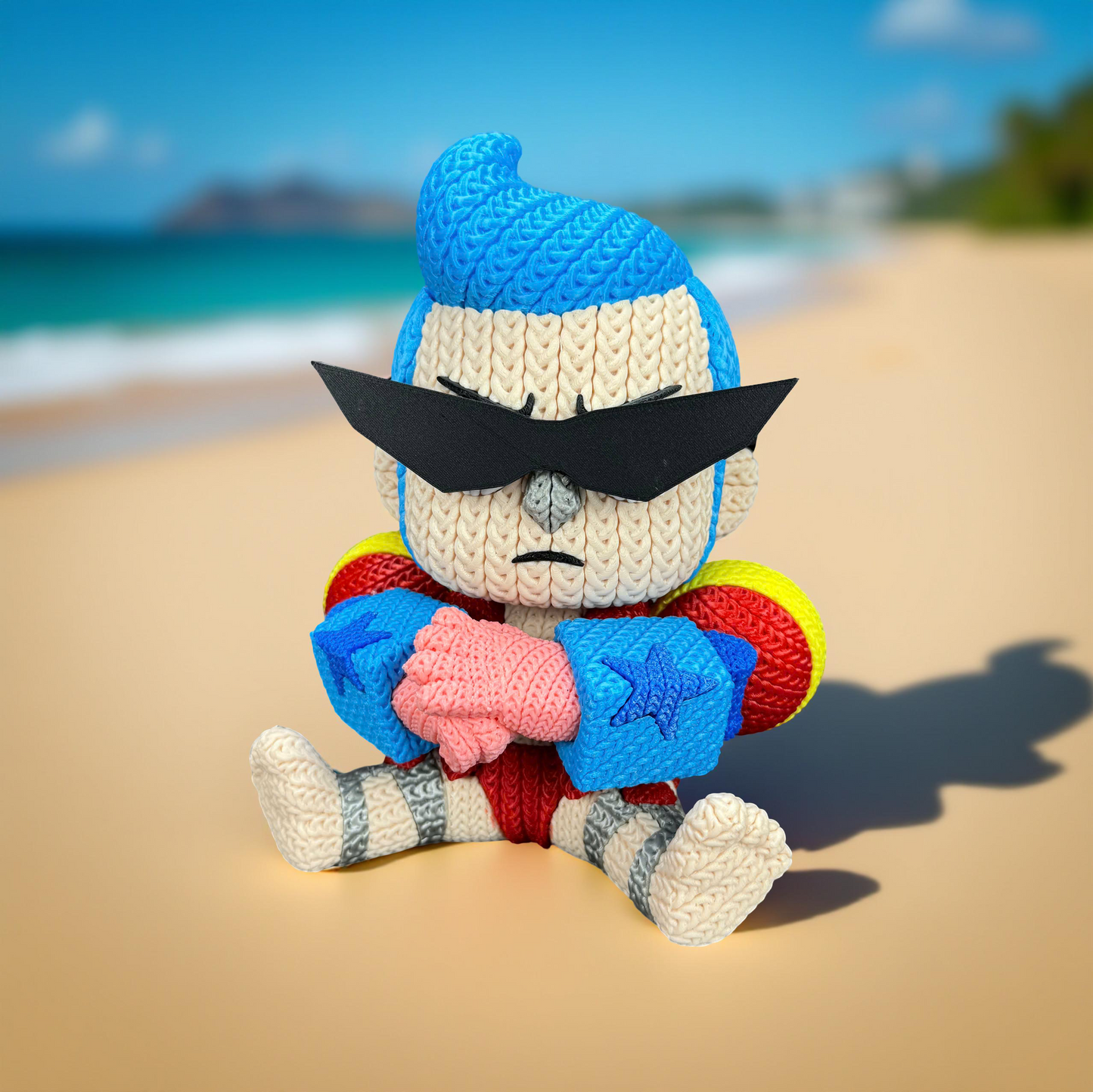 Knitted Cyborg Builder – Cozy Anime Fanart Figur Whale 3D Studio