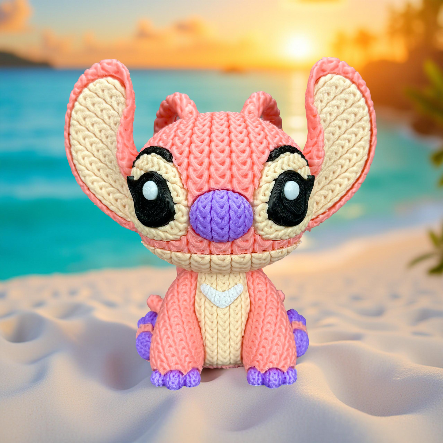 Knitted Pink Alien Companion – Cozy Sci-Fi Fanart Figur Whale 3D Studio