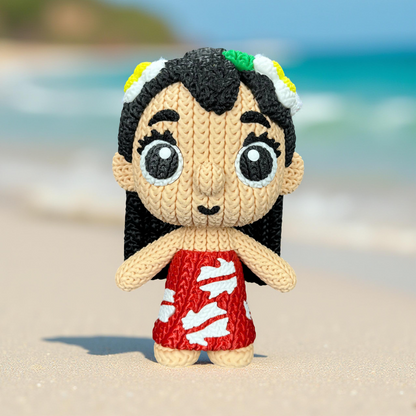 Knitted Island Girl – Cozy Family Fanart Figur Whale 3D Studio