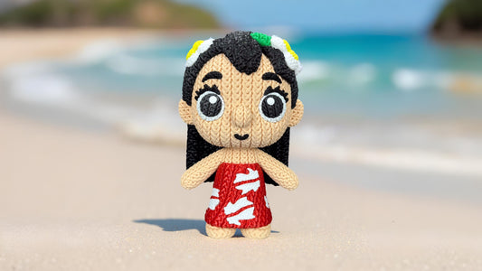 Knitted Island Girl – Cozy Family Fanart Figur Whale 3D Studio