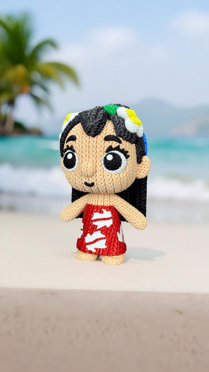 Knitted Island Girl – Cozy Family Fanart Figur Whale 3D Studio