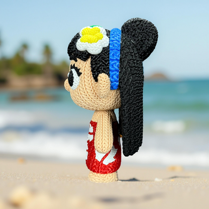Knitted Island Girl – Cozy Family Fanart Figur Whale 3D Studio