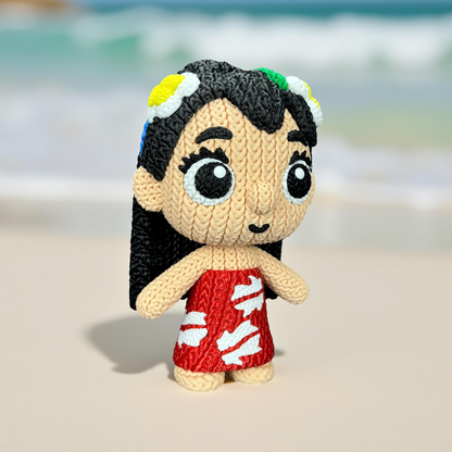 Knitted Island Girl – Cozy Family Fanart Figur Whale 3D Studio