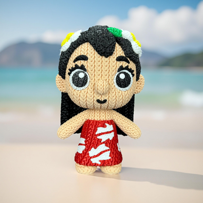 Knitted Island Girl – Cozy Family Fanart Figur Whale 3D Studio